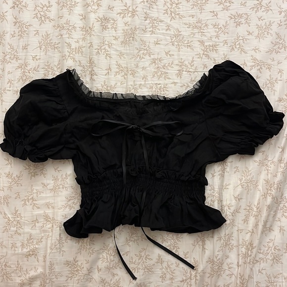 CHUU Timing Is Everything Black Blouse XS - Picture 1 of 7
